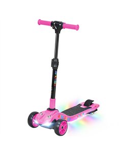AIYAPLAY Three-Wheel Foldable Electric Scooter for Kids Aged 6-10 Years, Pink