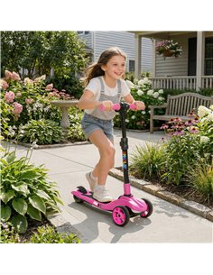 AIYAPLAY Three-Wheel Foldable Electric Scooter for Kids Aged 6-10 Years, Pink 2