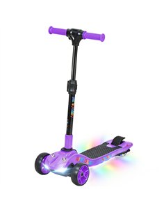 AIYAPLAY Three-Wheel Foldable Electric Scooter for Kids Aged 6-10 Years, Purple
