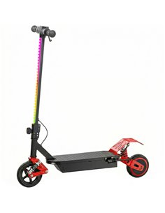 AIYAPLAY Foldable Kids Electric Scooter with LCD Display, Dual Shock Absorption, Up to 15 KM/H, Max Range 6 KM for Age 6-14, Red