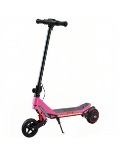 SPORTNOW Electric Scooter for Kids, Foldable E Scooter for Age Age 6+ with LED Display, RGB lights, Up to 16km/h, Pink