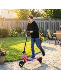 SPORTNOW Electric Scooter for Kids, Foldable E Scooter for Age Age 6+ with LED Display, RGB lights, Up to 16km/h, Pink 2