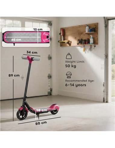 SPORTNOW Electric Scooter for Kids, with LED Display, Pink