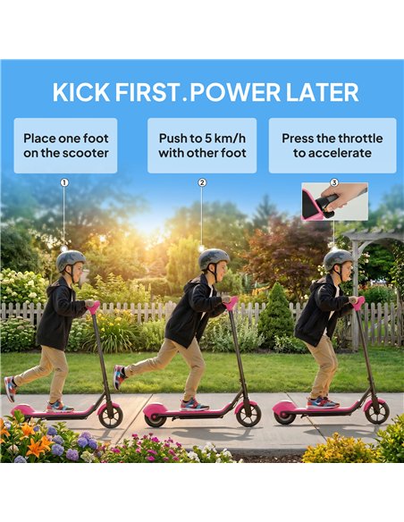 SPORTNOW Electric Scooter for Kids, with LED Display, Pink - pic 197938 | FastDaddyshop