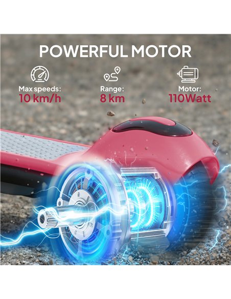SPORTNOW Electric Scooter for Kids, with LED Display, Pink - pic 197939 | FastDaddyshop
