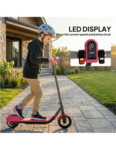 SPORTNOW Electric Scooter for Kids, with LED Display, Pink
