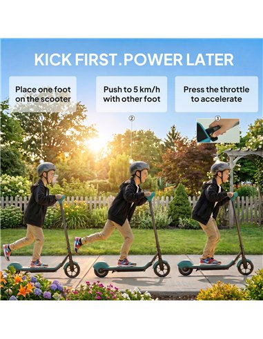 SPORTNOW Electric Scooter for Kids, with LED Display, Green