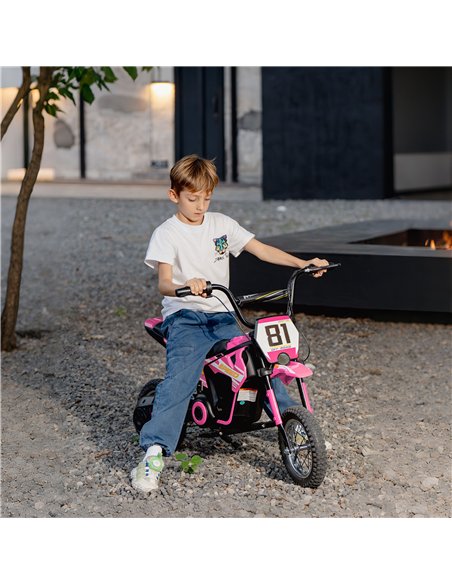 AIYAPLAY Kids Electric Motorbike, 24V Ride On Motorcycle with 3 Speeds and Rear Suspension, Dirt Bike for 8-12 Years Old, Pink - pic 197972 | FastDaddyshop