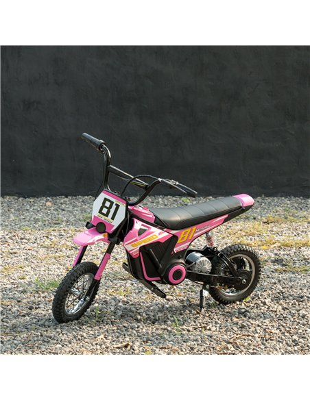 AIYAPLAY Kids Electric Motorbike, 24V Ride On Motorcycle with 3 Speeds and Rear Suspension, Dirt Bike for 8-12 Years Old, Pink - pic 197979 | FastDaddyshop
