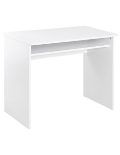 HOMCOM Computer Writing Desk with Storage Compartment, 90W x 50 Dcm, White
