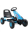 AIYAPLAY Kids Pedal Go Kart with Adjustable Seat, EVA Tyres, Manual Clutch, Brake, Go Kart for Kids 3-8 Years, Blue