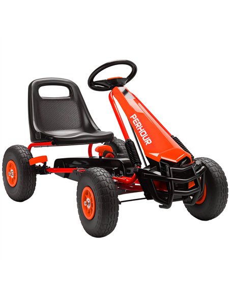 AIYAPLAY Kids Pedal Go Kart with Adjustable Seat, EVA Tyres, Manual Clutch, Brake, Go Kart for Kids 3-8 Years, Red - pic 197989 | FastDaddyshop