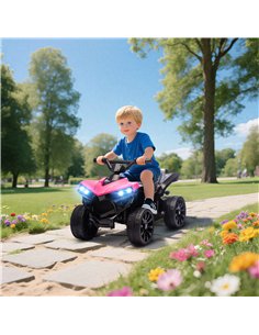 AIYAPLAY 6V Kids ATV, 4 Wheeler Electric Ride on Car with Music and LED Headlights, for Ages 3-6 Years Boys and Girls, Pink 2