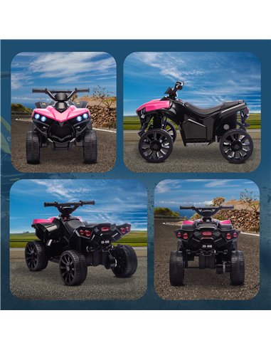 AIYAPLAY 6V Kids ATV, 4 Wheeler Electric Ride on Car with Music and LED Headlights, for Ages 3-6 Years Boys and Girls, Pink