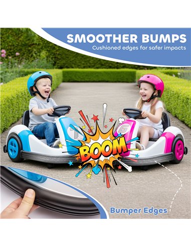 AIYAPLAY Kids Bumper Car with 360-Degree Rotation, 6V Electric Ride On Car with Music and Horn for 3-8 Years Old, Blue