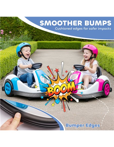 AIYAPLAY Kids Bumper Car with 360-Degree Rotation, 6V Electric Ride On Car with Music and Horn for 3-8 Years Old, Blue - pic 198012 | FastDaddyshop