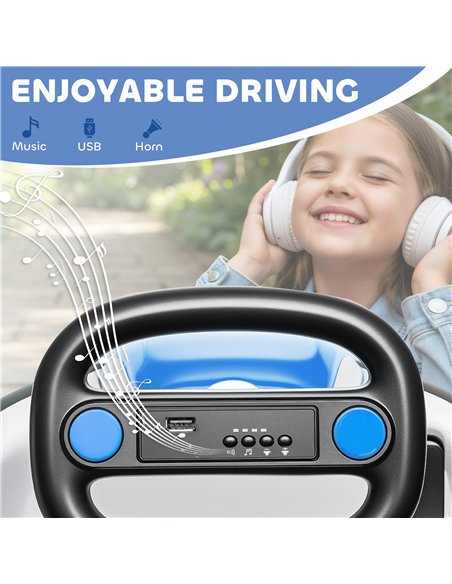 AIYAPLAY Kids Bumper Car with 360-Degree Rotation, 6V Electric Ride On Car with Music and Horn for 3-8 Years Old, Blue - pic 198013 | FastDaddyshop