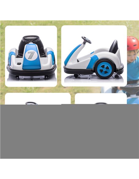 AIYAPLAY Kids Bumper Car with 360-Degree Rotation, 6V Electric Ride On Car with Music and Horn for 3-8 Years Old, Blue - pic 198015 | FastDaddyshop