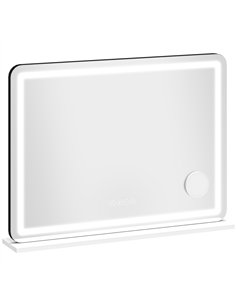 HOMCOM Vanity Mirror with Lights, Dimmable Makeup Mirror with Adjustable Colour Temperature, RGB Light, Bluetooth Speaker White