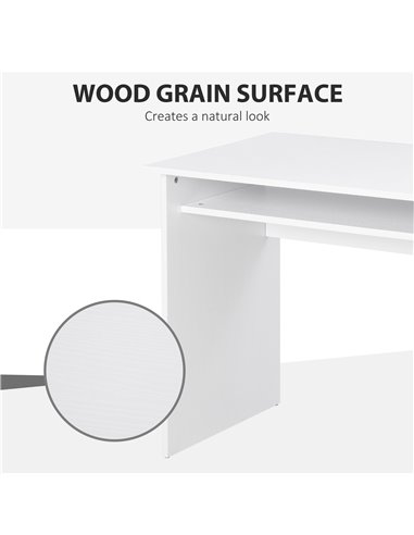 HOMCOM Computer Writing Desk with Storage Compartment Workstation Learning Center for Home Office 90W x 50D(cm) - White