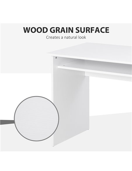 HOMCOM Computer Writing Desk with Storage Compartment Workstation Learning Center for Home Office 90W x 50D(cm) - White - pic 19802 | FastDaddyshop