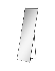 HOMCOM Full Length Mirror, Aluminium Alloy Framed Full Body Mirror with Tempered Glass, Standing or Wall Hanging, Black