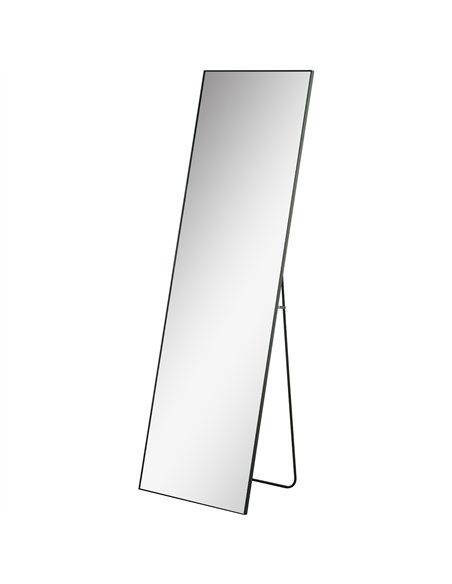 HOMCOM Full Length Mirror, Aluminium Alloy Framed Full Body Mirror with Tempered Glass, Standing or Wall Hanging, Black - pic 198025 | FastDaddyshop