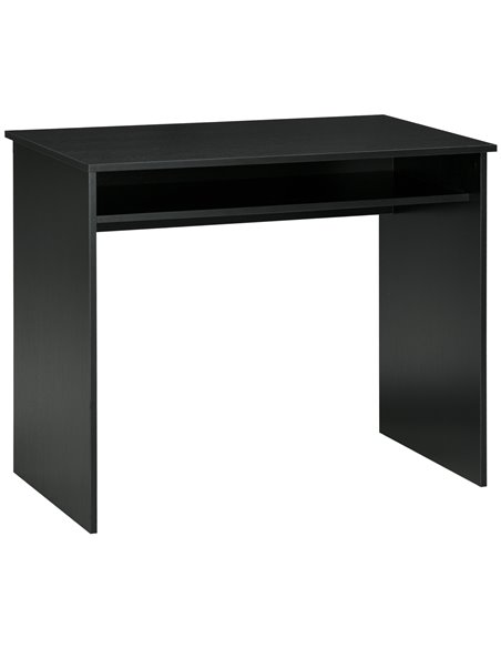 HOMCOM Computer Writing Desk with Storage Compartment, 90W x 50 Dcm, Black - pic 19807 | FastDaddyshop