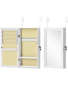 HOMCOM Jewelry Cabinet, Jewelry Storage Cabinet with Mirror, White