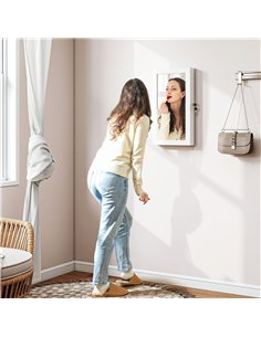 HOMCOM Jewelry Cabinet, Jewelry Storage Cabinet with Mirror, White 2