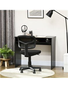 HOMCOM Computer Writing Desk with Storage Compartment, 90W x 50 Dcm, Black 2