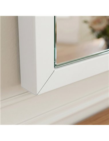 HOMCOM Wall-Mounted Bathroom Mirror, 70 x 50 cm Wall Mirror for Living Room, Bedroom, Hallway, White