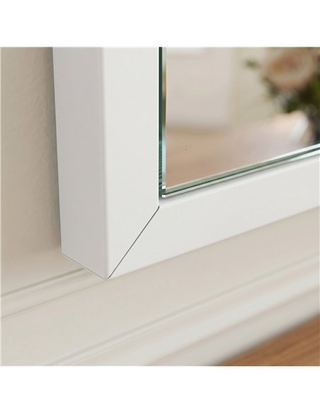HOMCOM Wall-Mounted Bathroom Mirror, 70 x 50 cm Wall Mirror for Living Room, Bedroom, Hallway, White - pic 198114 | FastDaddyshop