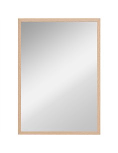 HOMCOM Wall Bathroom Mirror, 70 x 50 cm Wall-Mounted Mirror for Living Room, Bedroom, Hallway, Natural Wood
