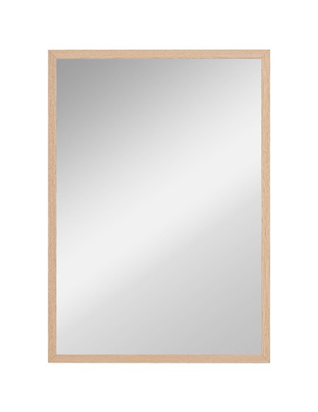 HOMCOM Wall Bathroom Mirror, 70 x 50 cm Wall-Mounted Mirror for Living Room, Bedroom, Hallway, Natural Wood - pic 198115 | FastDaddyshop