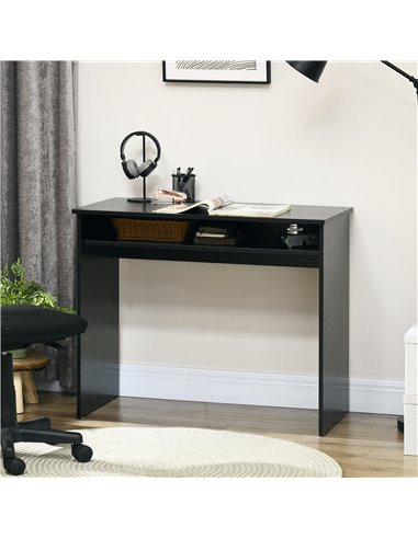 HOMCOM Computer Writing Desk with Storage Compartment Workstation Learning Center for Home Office 90W x 50D(cm) - Black