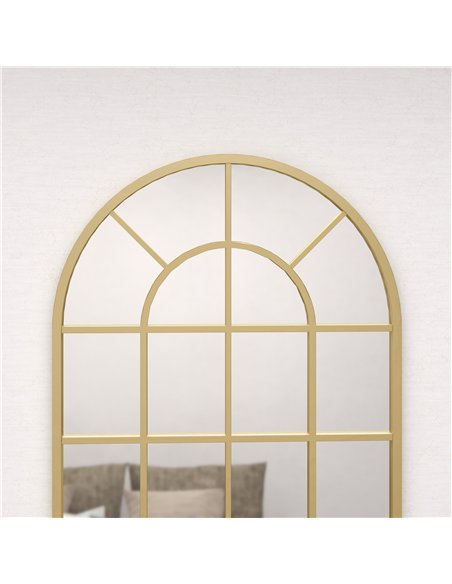 HOMCOM 110 x 65 cm Arched Decorative Wall Mirror for Bedroom Living Room, Modern Window Bathroom Mirror for Home Decor - pic 198132 | FastDaddyshop