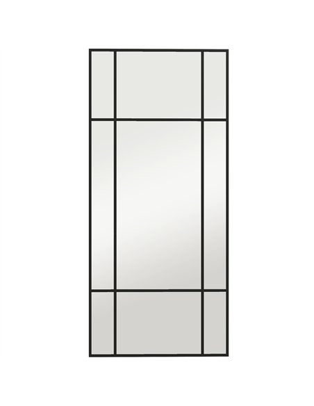 HOMCOM Decorative Grid Wall Mirror, with Back Hooks - Black - pic 198133 | FastDaddyshop