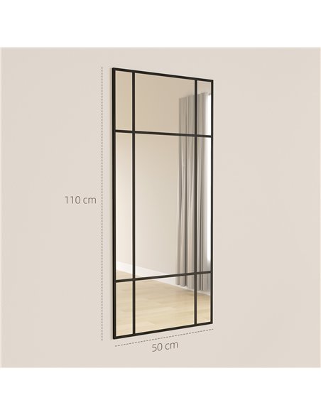 HOMCOM Decorative Grid Wall Mirror, with Back Hooks - Black - pic 198135 | FastDaddyshop