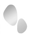 HOMCOM Set of 2 Pebble-Shaped Wall Mirror - Black