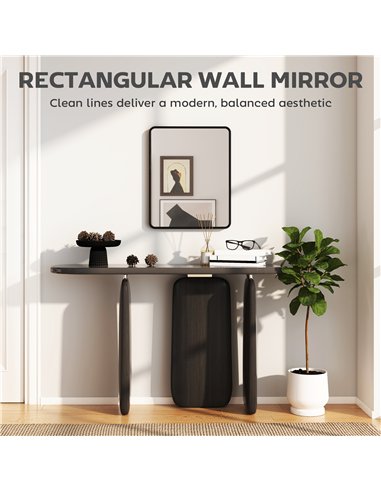 HOMCOM Rectangular Wall Mirror with HD Glass - Black