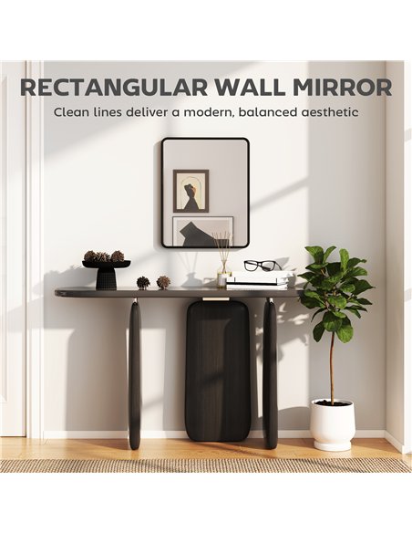 HOMCOM Rectangular Wall Mirror with HD Glass - Black - pic 198163 | FastDaddyshop