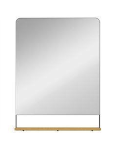 HOMCOM Wall Mirror with Wood Shelf - Black