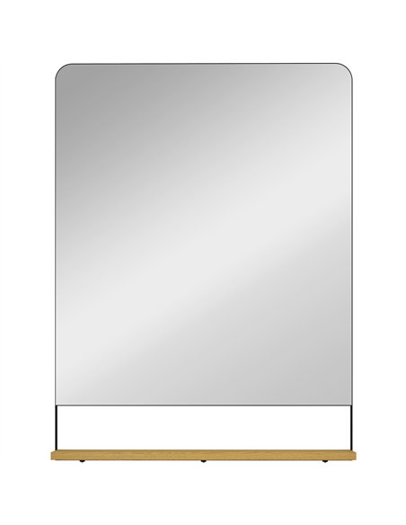 HOMCOM Wall Mirror with Wood Shelf - Black - pic 198169 | FastDaddyshop