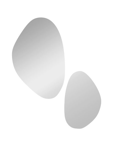 HOMCOM Set of 2 Pebble-Shaped Wall Mirror - Gold Tone - pic 198178 | FastDaddyshop