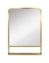 HOMCOM Modern Rectangular Wall Mirror with Storage Shelf, 70 x 50 cm, Gold Tone
