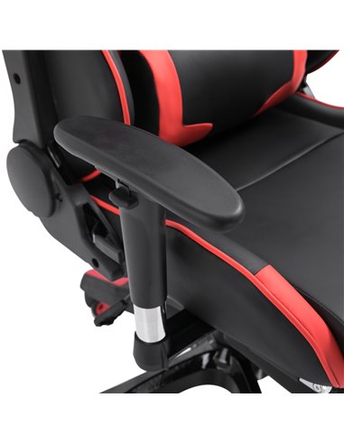 HOMCOM Gaming Chair High Back Swivel Home Office Computer Racing Gamer Desk Chair Faux Leather with Footrest, Wheels, Black Red