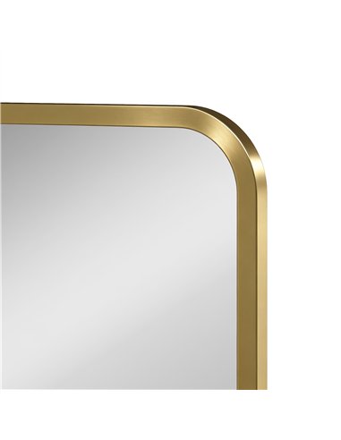 HOMCOM Modern Rectangular Wall Mirror with Storage Shelf, 70 x 50 cm, Gold Tone