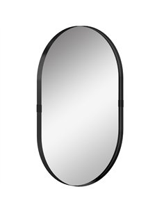 HOMCOM Wall Mirror, Bathroom Mirror with Elevated Aluminium Alloy Frame, 60 x 90 cm, Black