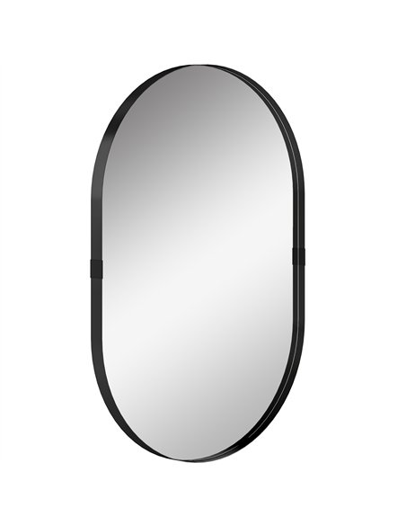 HOMCOM Wall Mirror, Bathroom Mirror with Elevated Aluminium Alloy Frame, 60 x 90 cm, Black - pic 198241 | FastDaddyshop